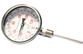 Bottom connection bimetal thermometer I series