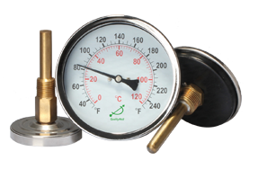 Back connection hot water bimetal thermometer HC series