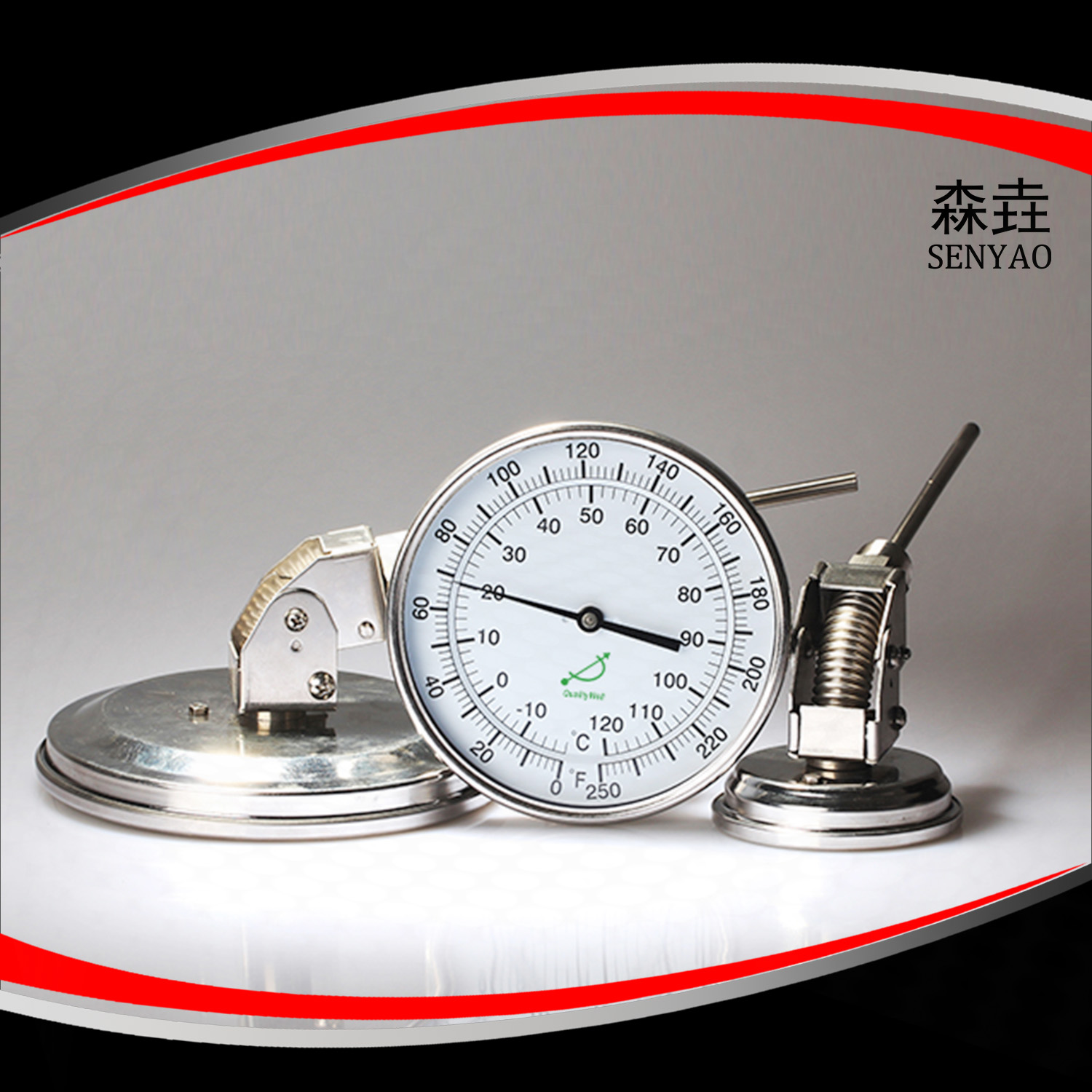 The typical ranges of the dial thermometers